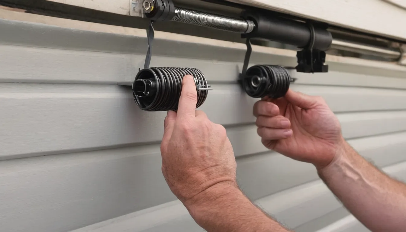 A provider checking garage door springs for a homeowner in the Plano area